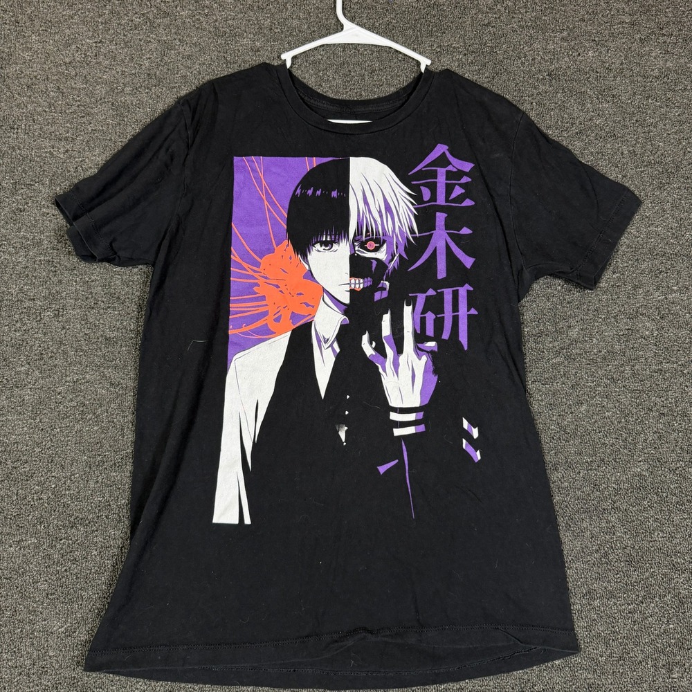 Tokyo Ghoul Ken Kaneki Graphic T-Shirt Mens Large Black Funimation Anime Tee